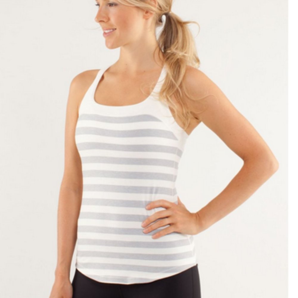 Lululemon Run: First Base Tank Micro Macro Polar Cream Silver Slate 4